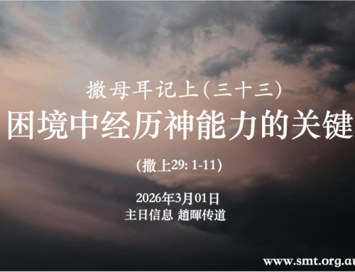 撒母耳记上（三十三）困境中经历神能力的关键（撒上 29:1-11)