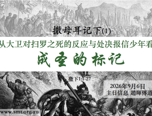 撒母耳记下（1）从大卫对扫罗之死的反应与处决报信少年看成圣的标记