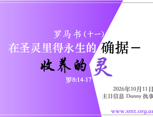 罗马书（十一）在圣灵里得永生的确据 – 收养的灵 （罗8:14-17)